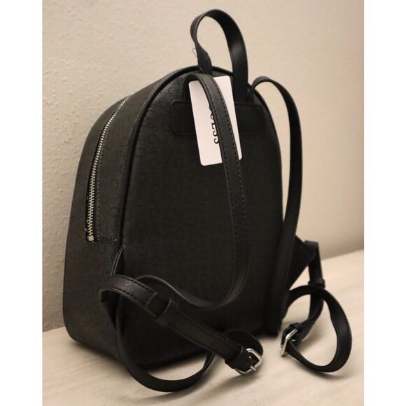 Guess SV792630 Women's Coal/Black Monogram Print PU Leather Rodney Backpack - Picture 3 of 12